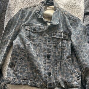 Leopard print denim jacket